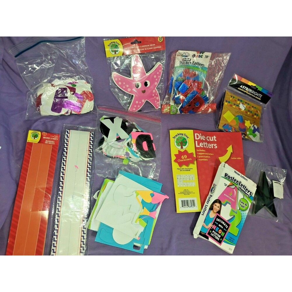 Teacher Classroom Die Cut Letters Shapes Word Strips Decor Mixed Supply Lot